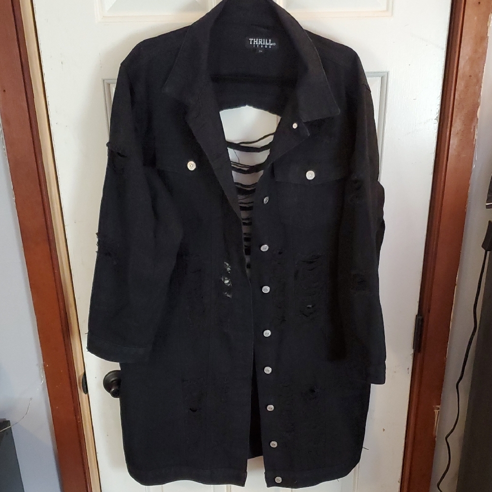 Thrill Black Distressed Jacket